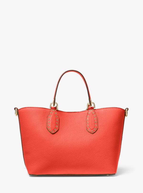 Damske Satchel Taske Michael Kors Brooklyn Small Pebbled Leather Koralove - Kabelky Michael Kors Levně | QYWKG-2671